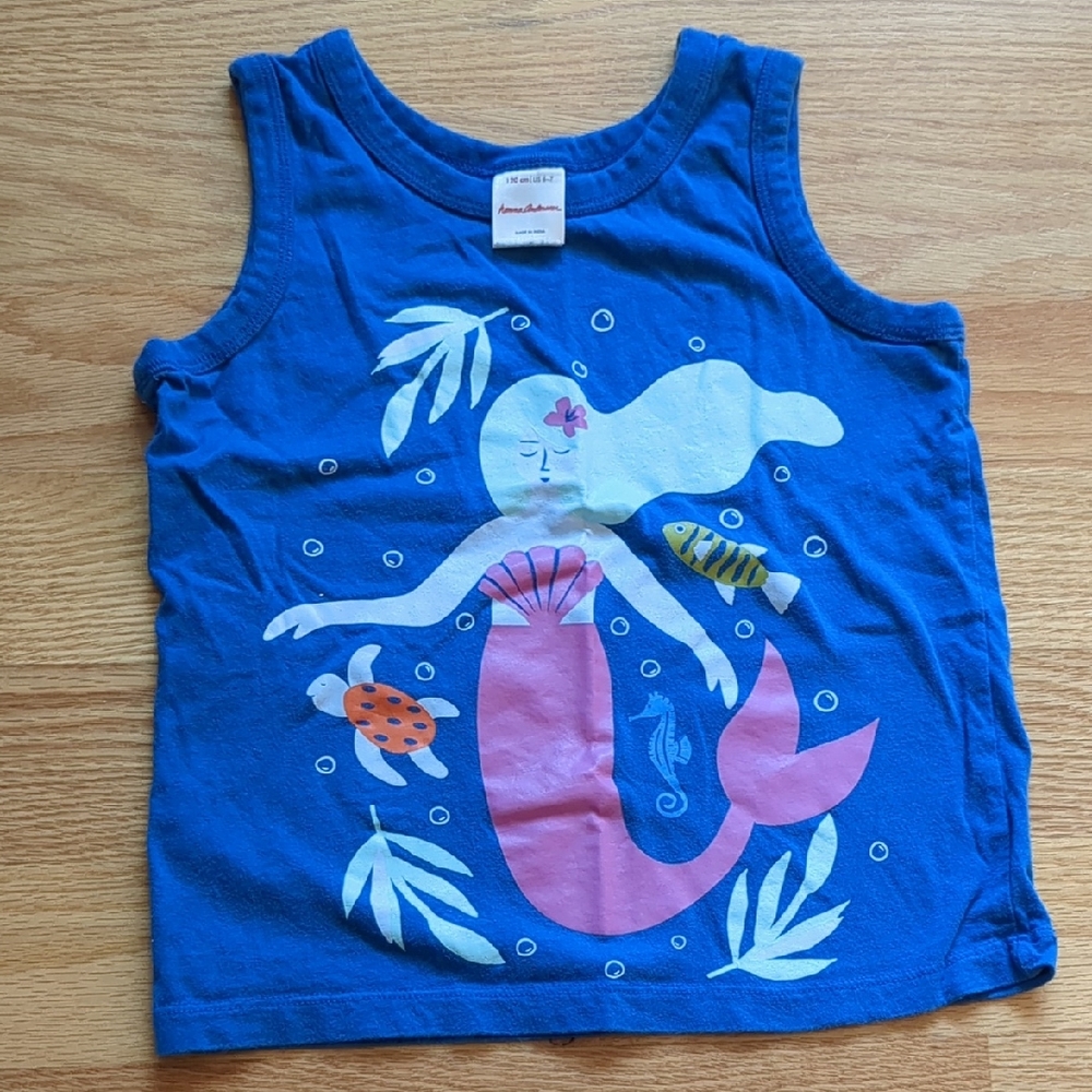 Hanna Andersson Blue Tank Top with Mermaid Design
